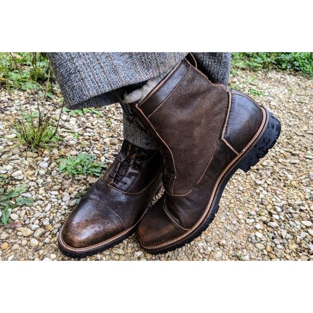 Ross & Snow Riccardo Bomber Blucher Winter Boots Brown Choose Sz 7.5, 11.5, 14